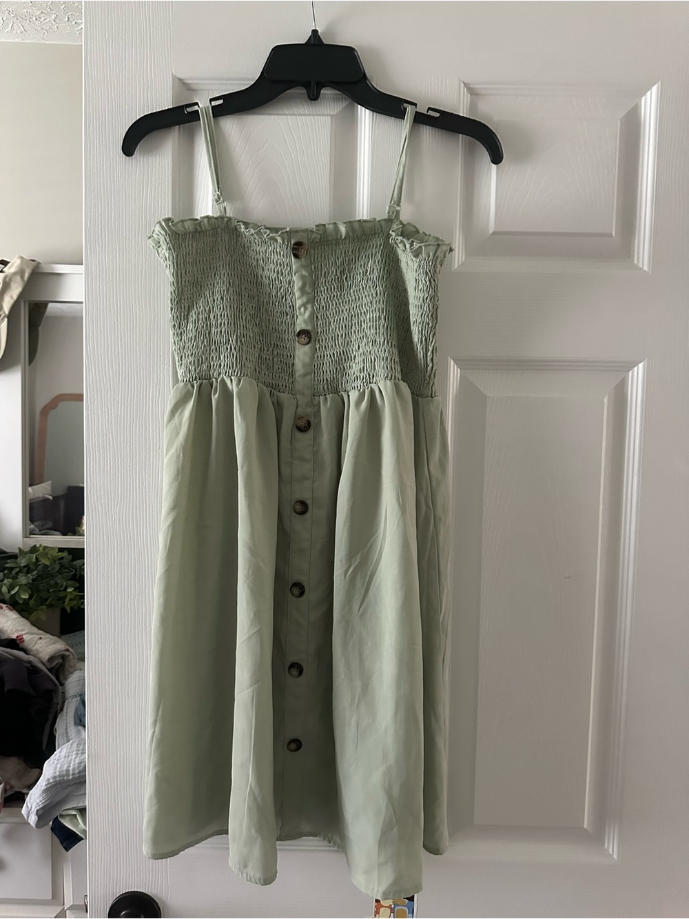 Maternity Light Sage Button-Front Sundress